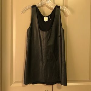 Black leather Ecru top