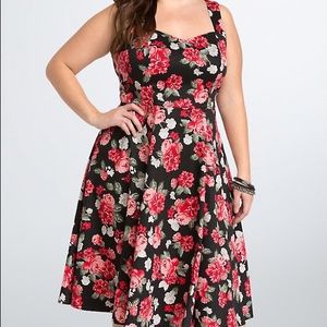 TORRID Floral Cut out Swing Dress size 12