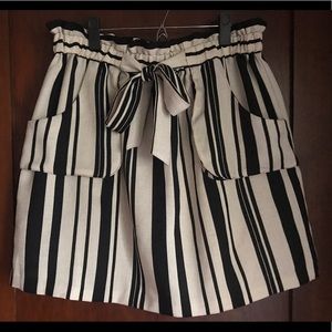 Zara Paper Bag Striped Skirt