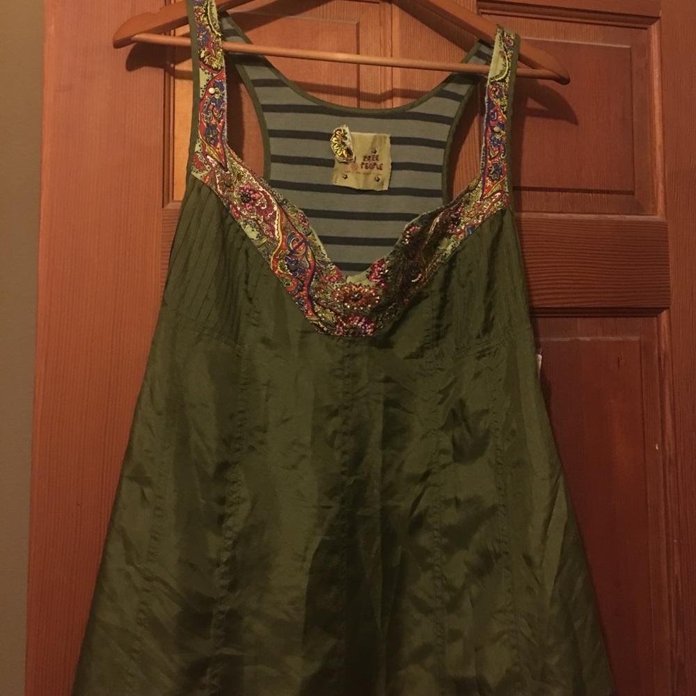 Free people silk beaded tank