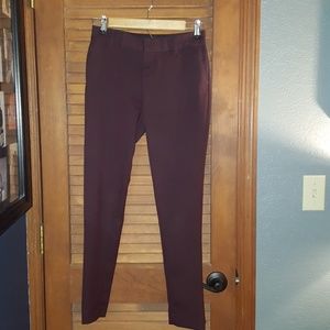 Burgundy Skinny Dress Pants