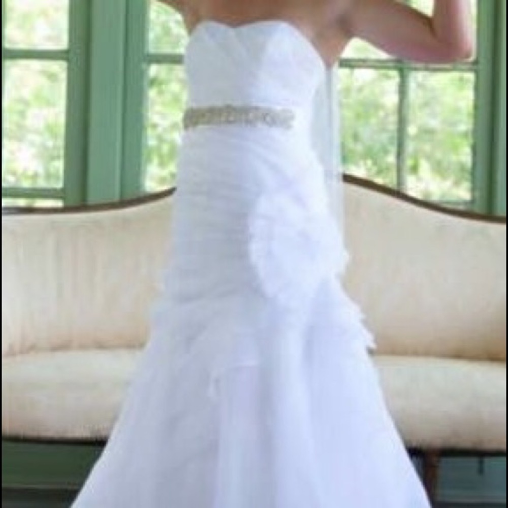 David's Bridal A Line Strapless Wedding Dress