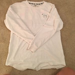 victoria's secret pink white crew neck t-shirt