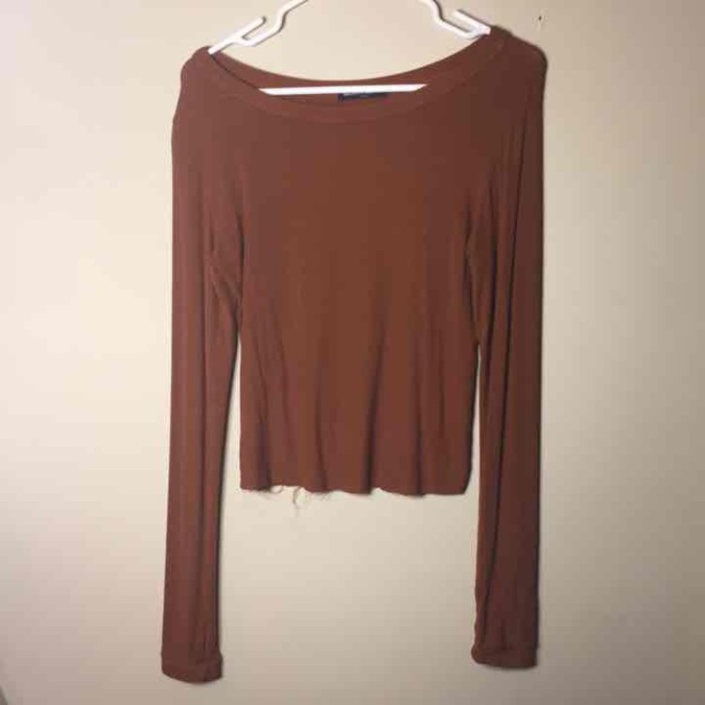burnt orange long sleeve tee