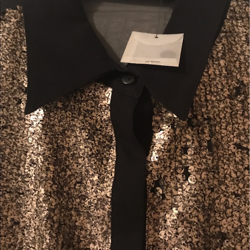 🇺🇸 Designer sequins blouse by Aryn K - Picture 3 of 5