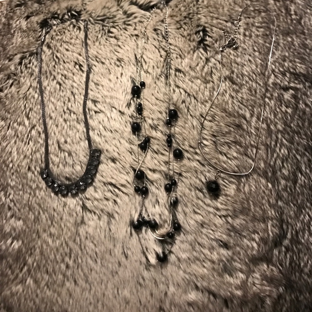 Lot of black and silver necklaces