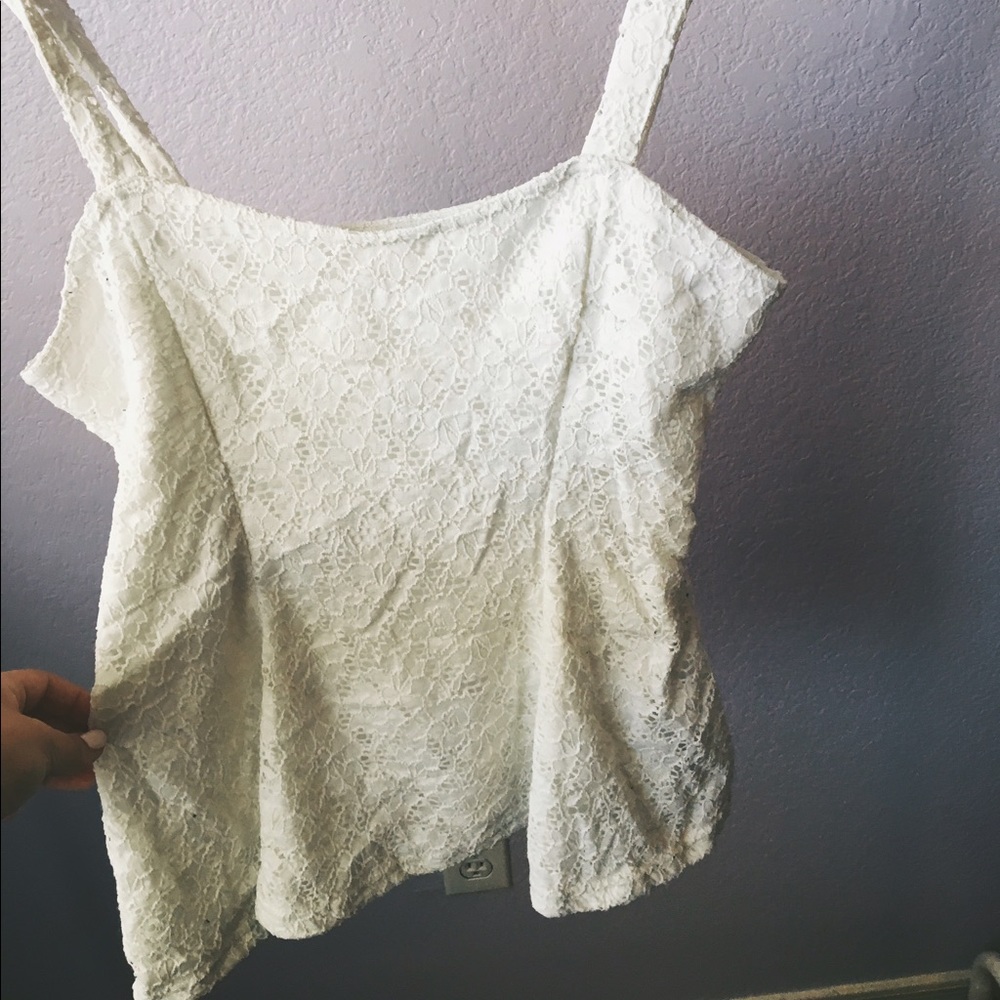 Lace White Peplum Shirt!