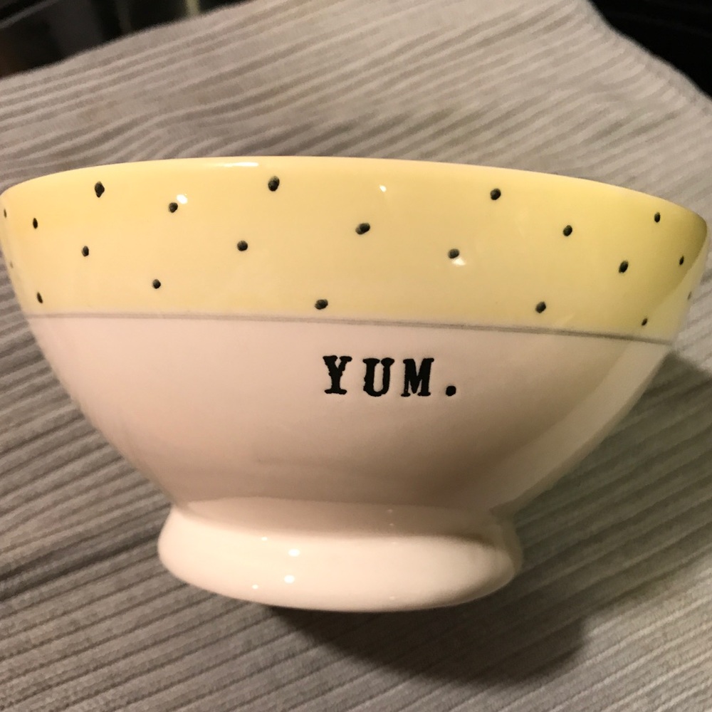 Rae Dunn Polka Dot Bowl Yellow Yum