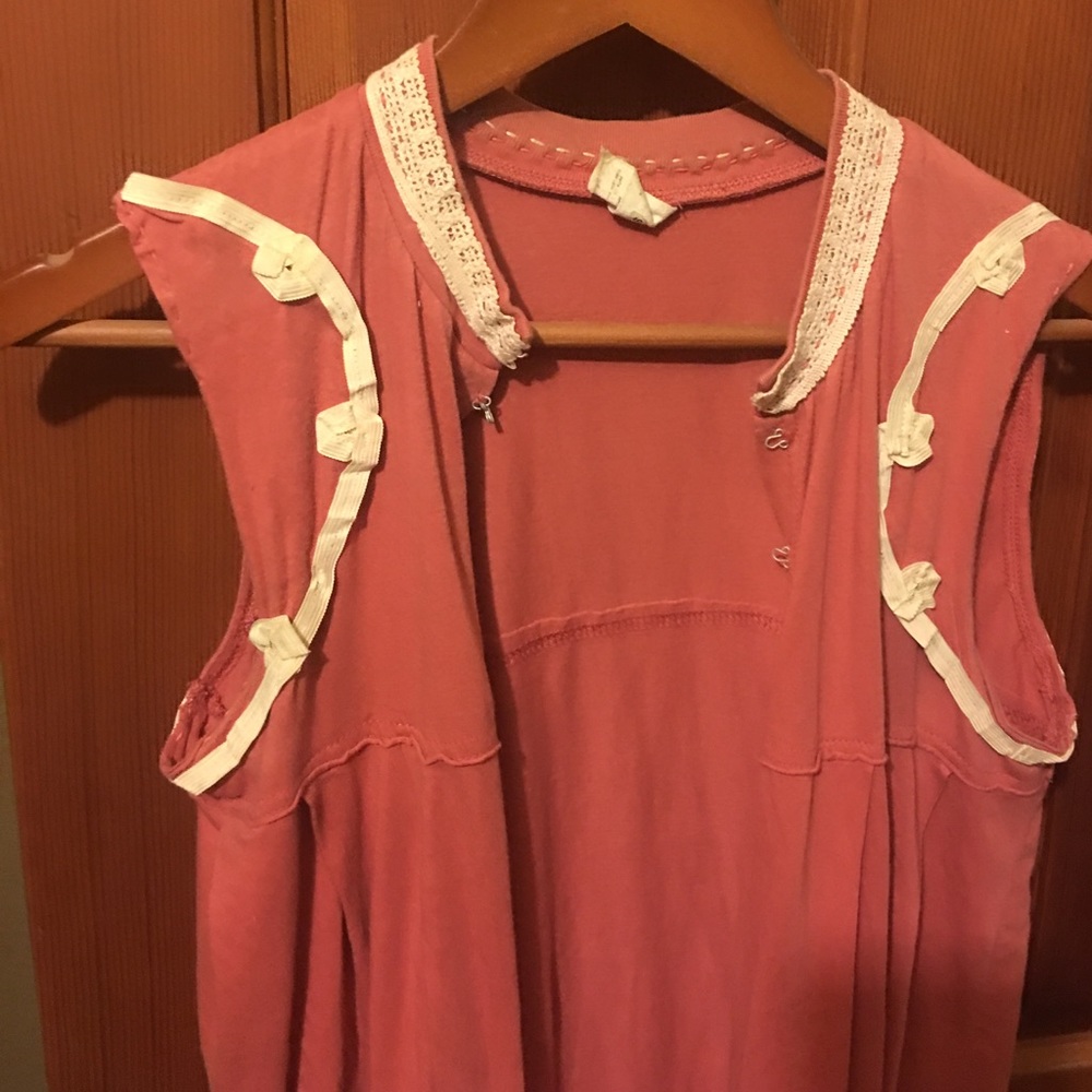 Free people salmon lace trip tank vest