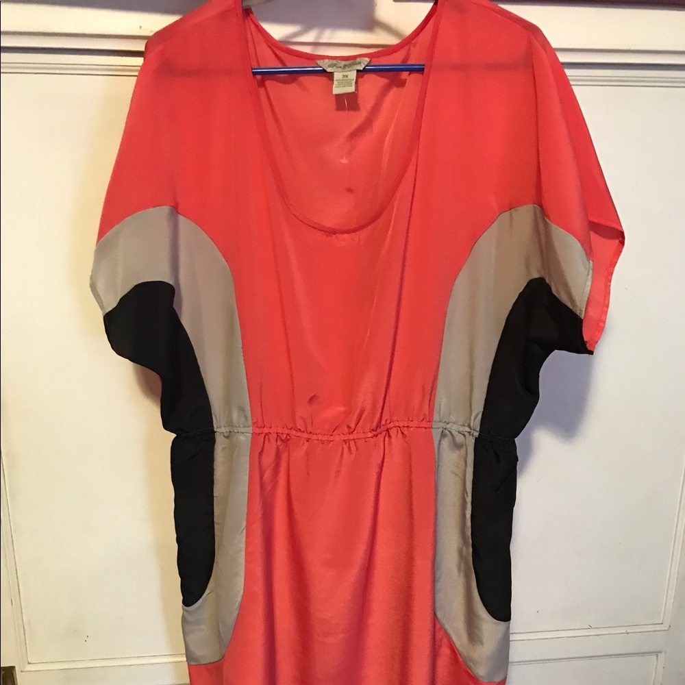 Orange, black, grey short dress