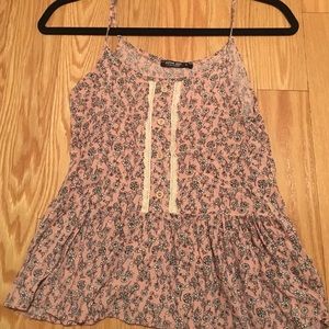 Pink floral tank top