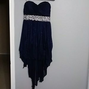 NEVER WORN BLUE SEQUIN STRAPLESS DRESS
