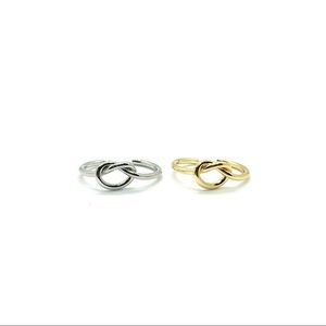 Love Knot Ring, yellow gold and silver finish