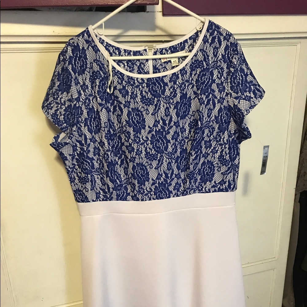 White and blue dress