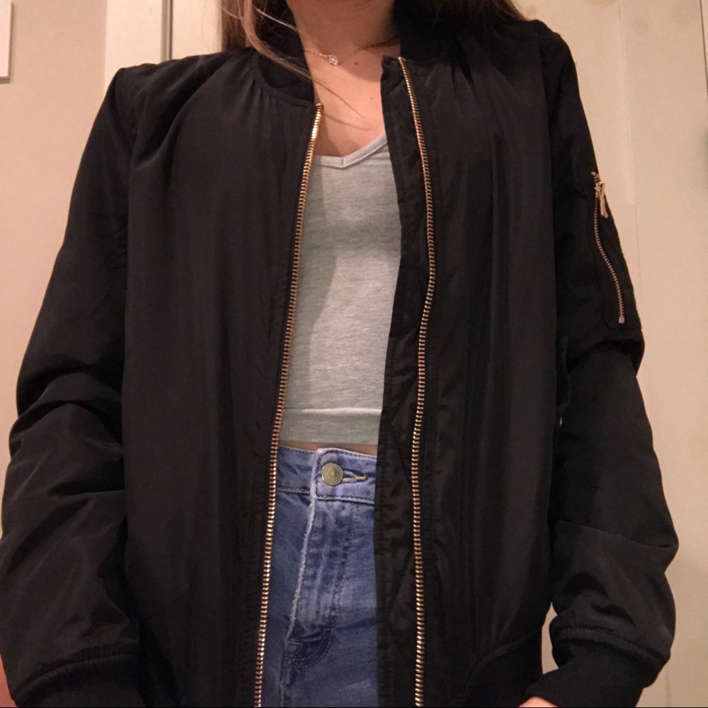 Black bomber jacket