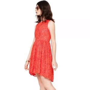 Kate spade fit and flare red lace dress size 8 NWT