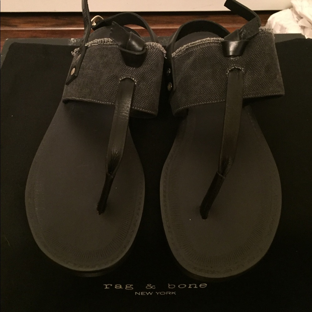 ***SOLD***Rag and Bone Leather/Canvas Flat Sandals