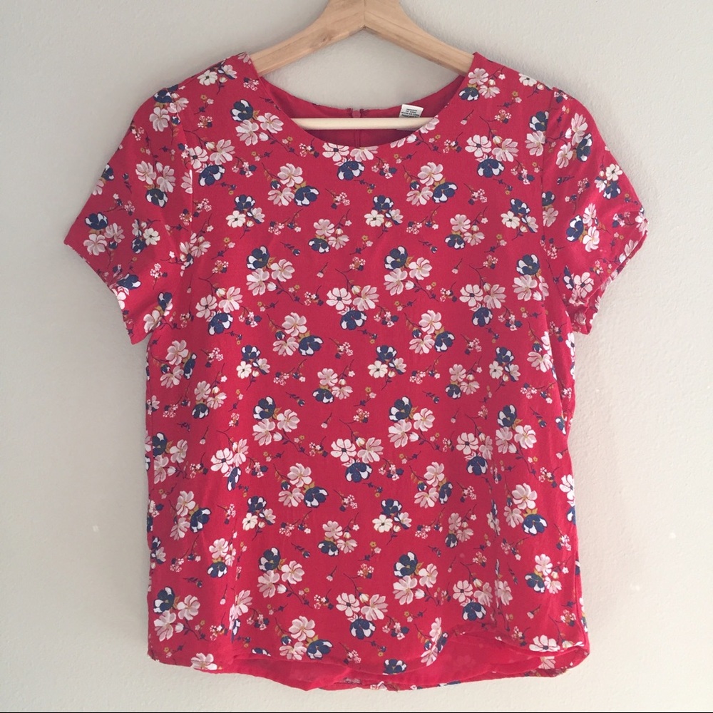 Forever 21 Red Floral Blouse