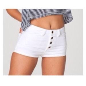 White American Apparel button fly shorts