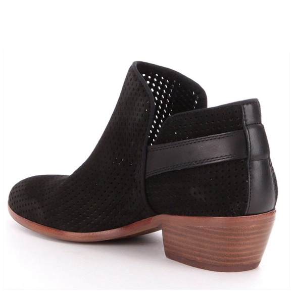 Black Paula Perforated Suede Booties - Picture 4 of 4