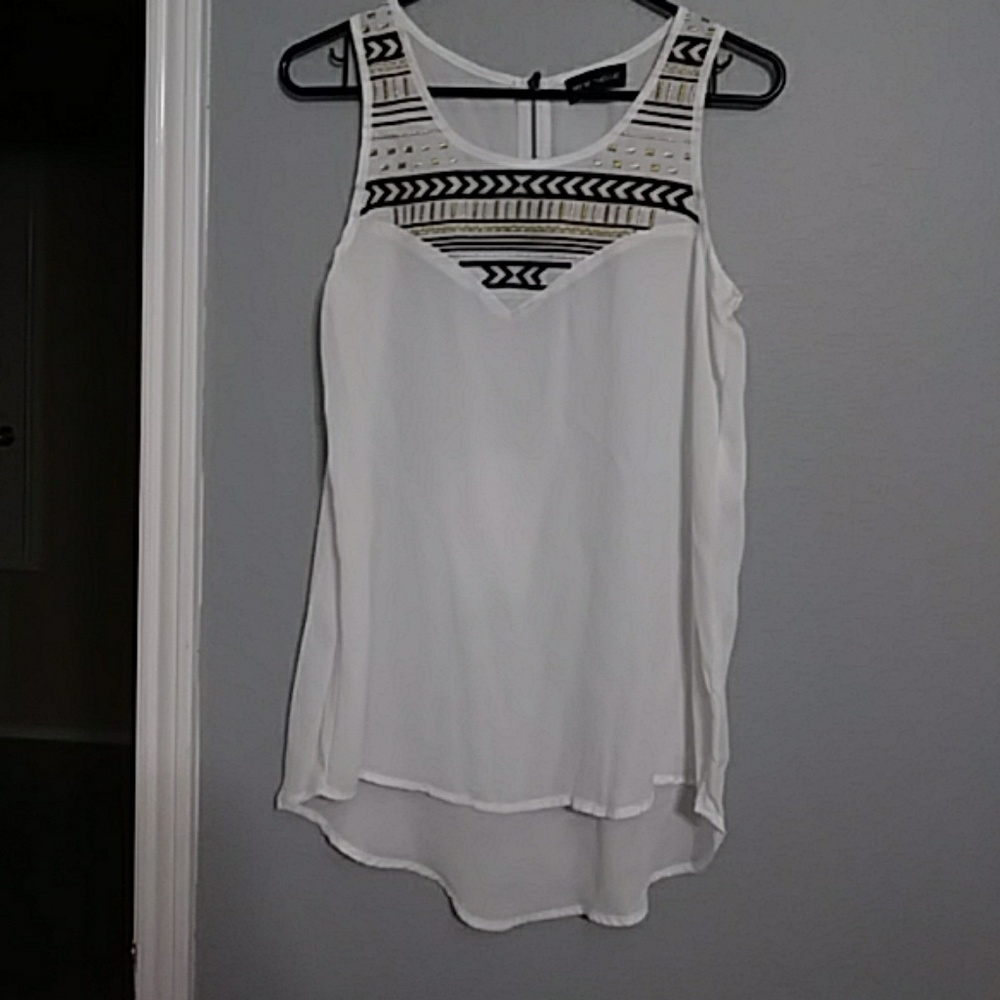 Aztec white tank top