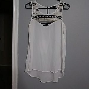 Aztec white tank top
