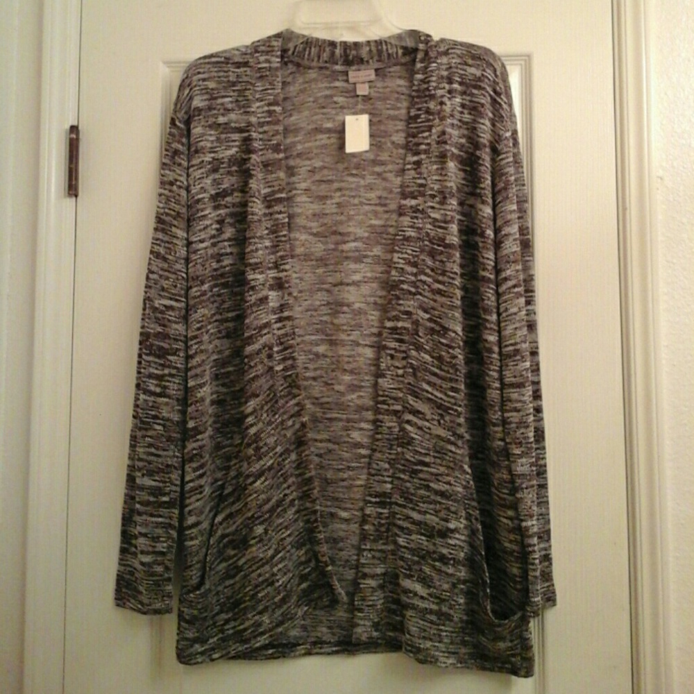 Brown and white cardigan