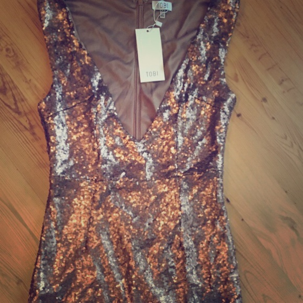 Brown sequin dress