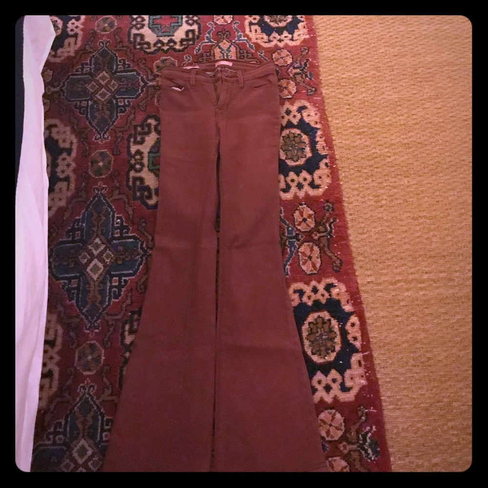 Burgundy flare jeans