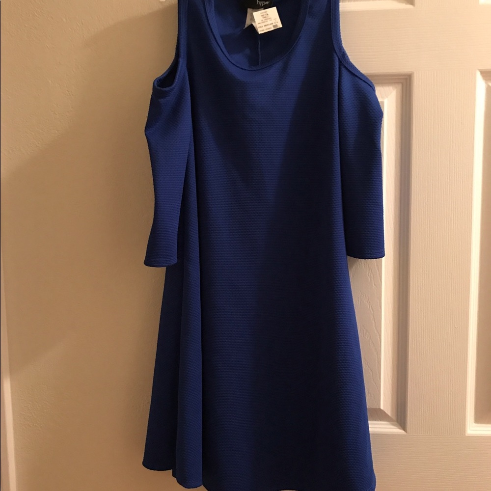 Royal Blue cold shoulder dress