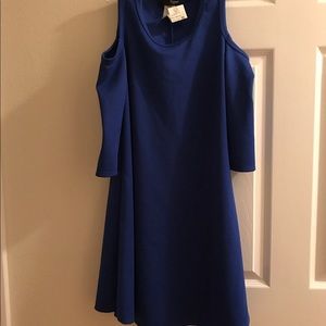 Royal Blue cold shoulder dress
