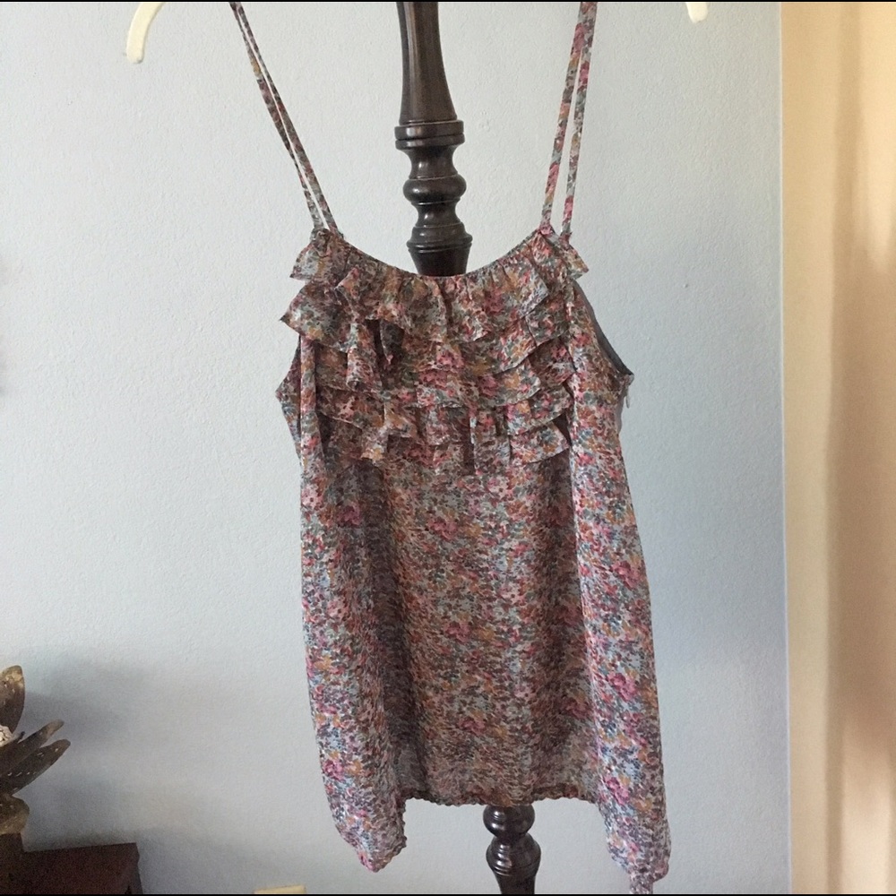 Sugarlips ruffle detail tank that ties at bottom
