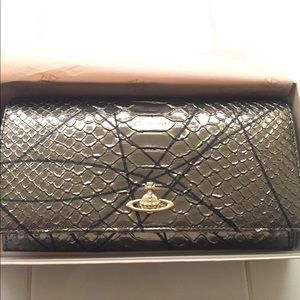 Authentic Vivienne Westwood long wallet w/2 chains