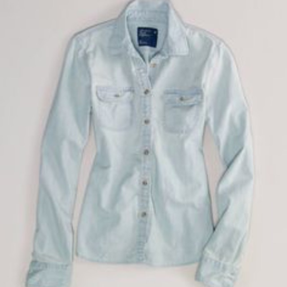 American Eagle denim flannel
