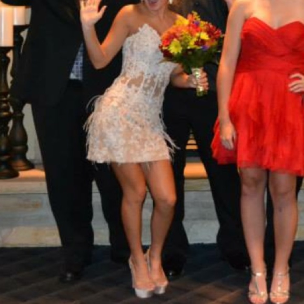 Sherri hill white homecoming dress