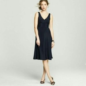 J.Crew black silk chiffon sophia dress