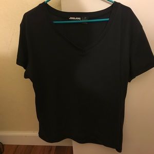 plain black cotton v-neck