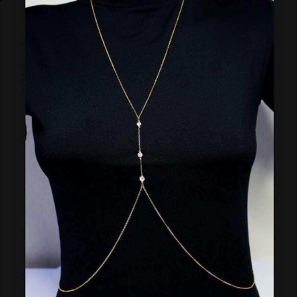 3 pearl body chain