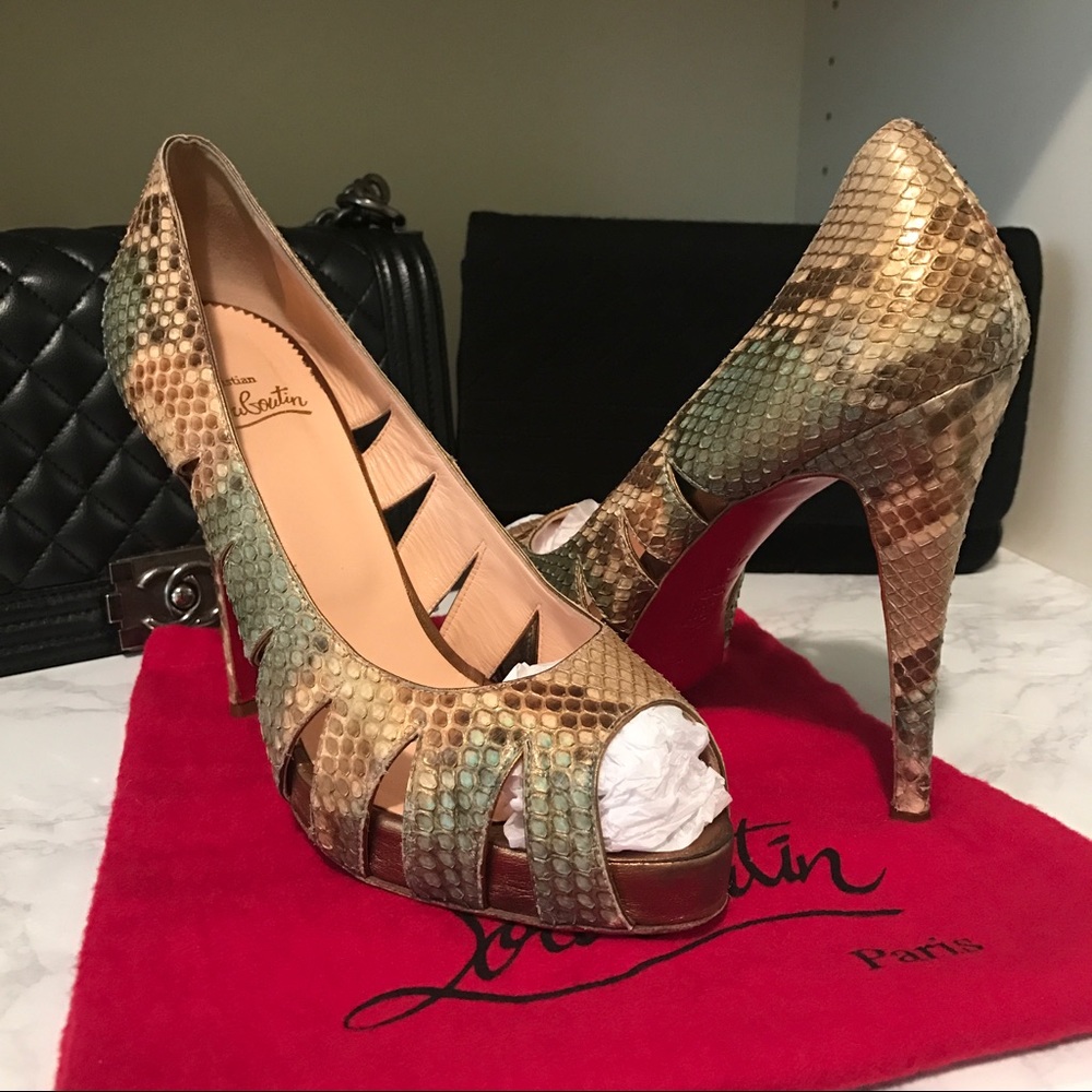 Iridescent Python Fontanette Christian Louboutins