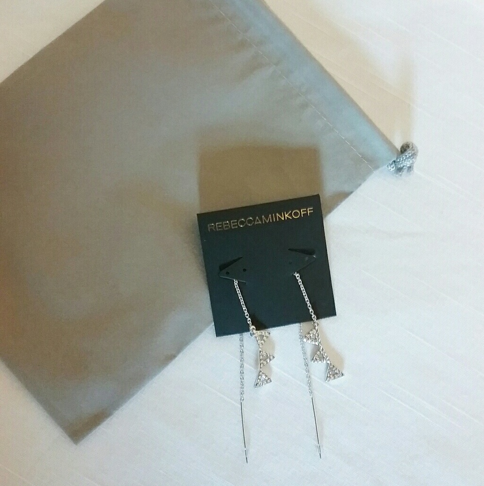 NWT Rebecca Minkoff Crystal Triangle Earrings - Picture 3 of 5