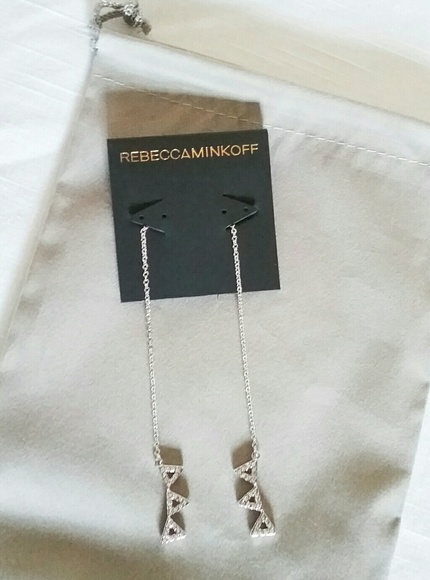 NWT Rebecca Minkoff Crystal Triangle Earrings - Picture 4 of 5