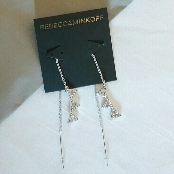 NWT Rebecca Minkoff Crystal Triangle Earrings - Picture 2 of 5
