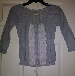 Kid's blue and white blouse