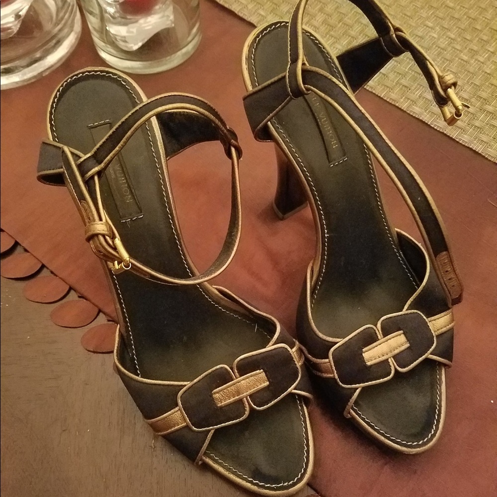 Authentic Louis Vuitton satin sandals