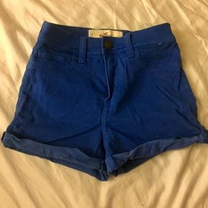 Blue high rise shorts