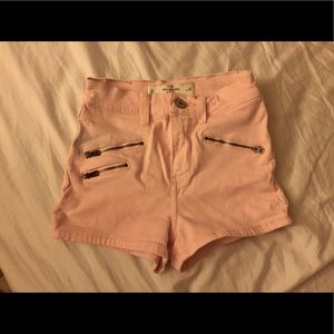 Light pink high rise shorts