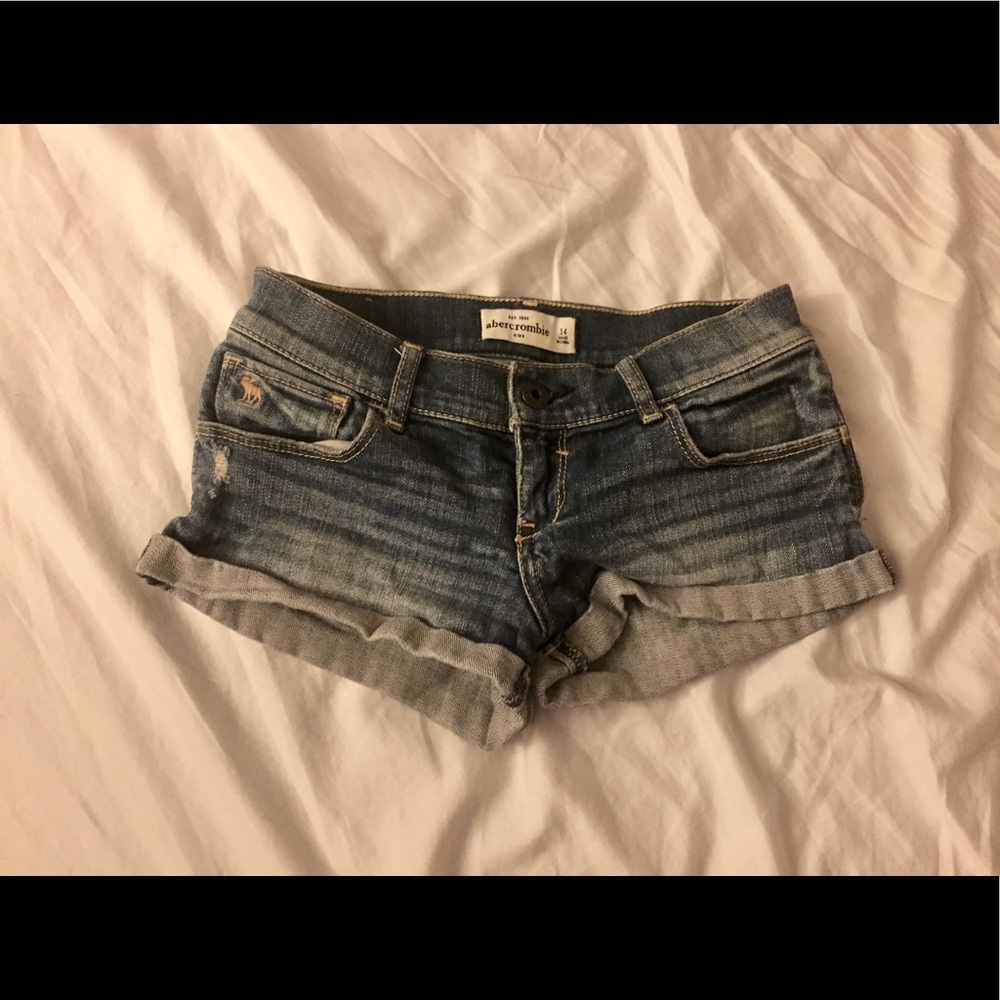 Abercrombie kids dark wash jean shorts