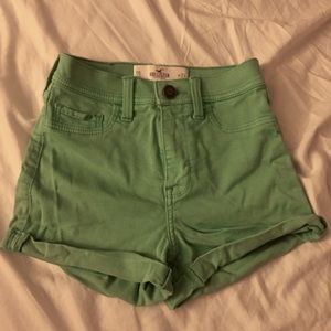 Turquoise high rise shorts