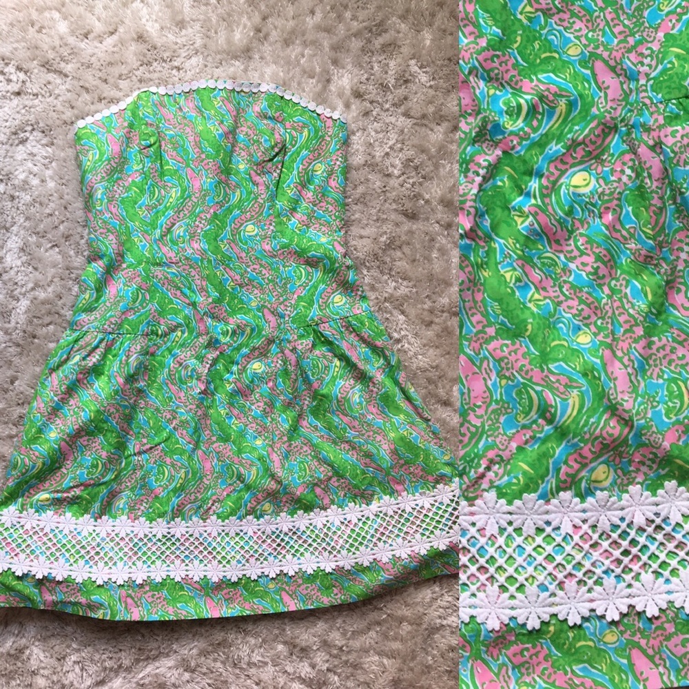 EUC! Lilly dress worn 1 time! Cute lace detail