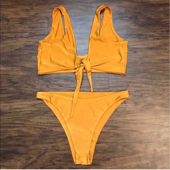 triangl swimwear Other - Tie Front High Waist Orange Bikini Size M